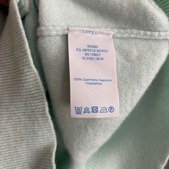 Boden Cashmere Crop Cardigan 4 US 8 UK Mint Green Button Academia Prep Capsule - Picture 3 of 5